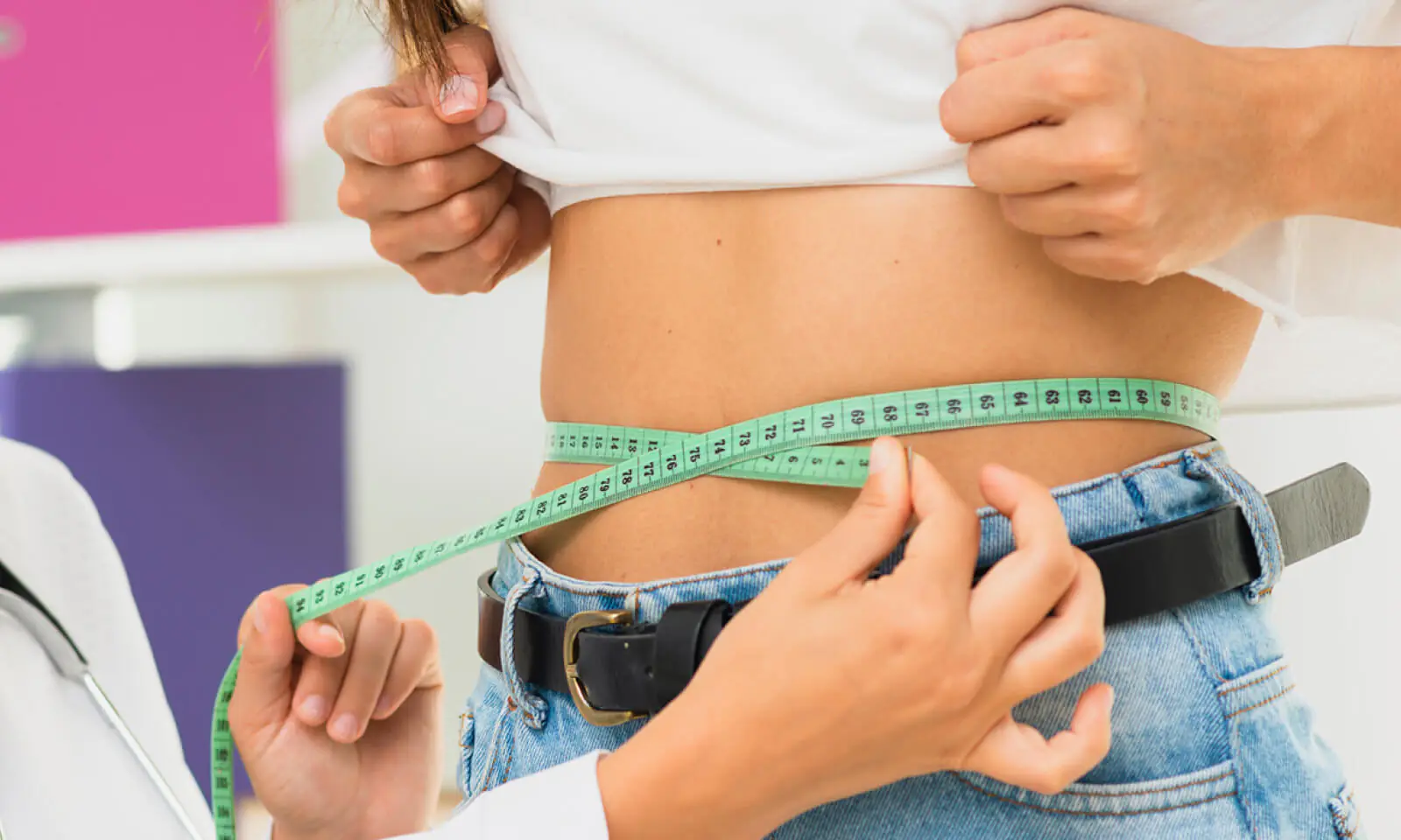 قياس محيط الوسط لمتابعة التقدم أثناء ثبات الوزن